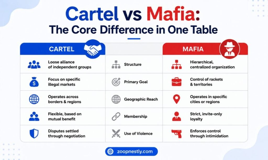 Cartel vs Mafia The Core Difference in One Table