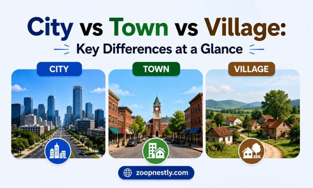 City vs Town vs Village: Key Differences at a Glance