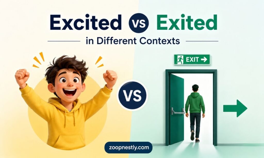 Excited vs Exited in Different Contexts