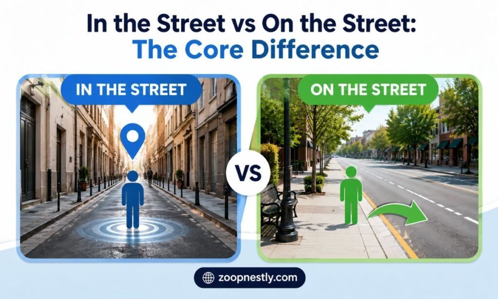 In the Street vs On the Street The Core Difference