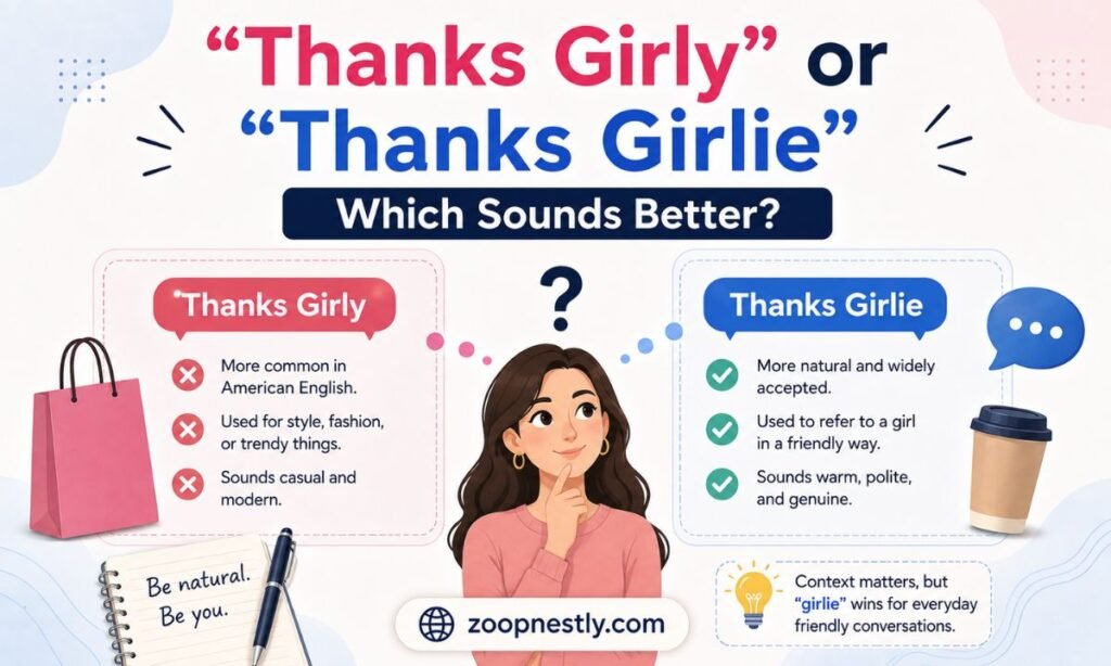 Thanks Girly or Thanks Girlie Which Sounds Better