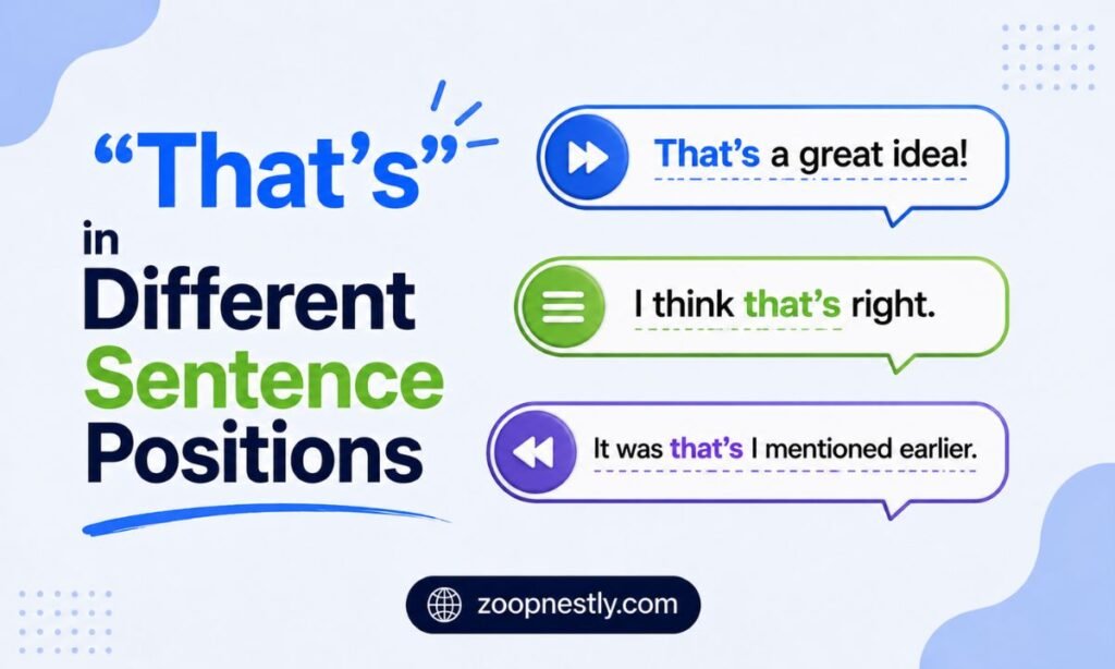 That s in Different Sentence Positions