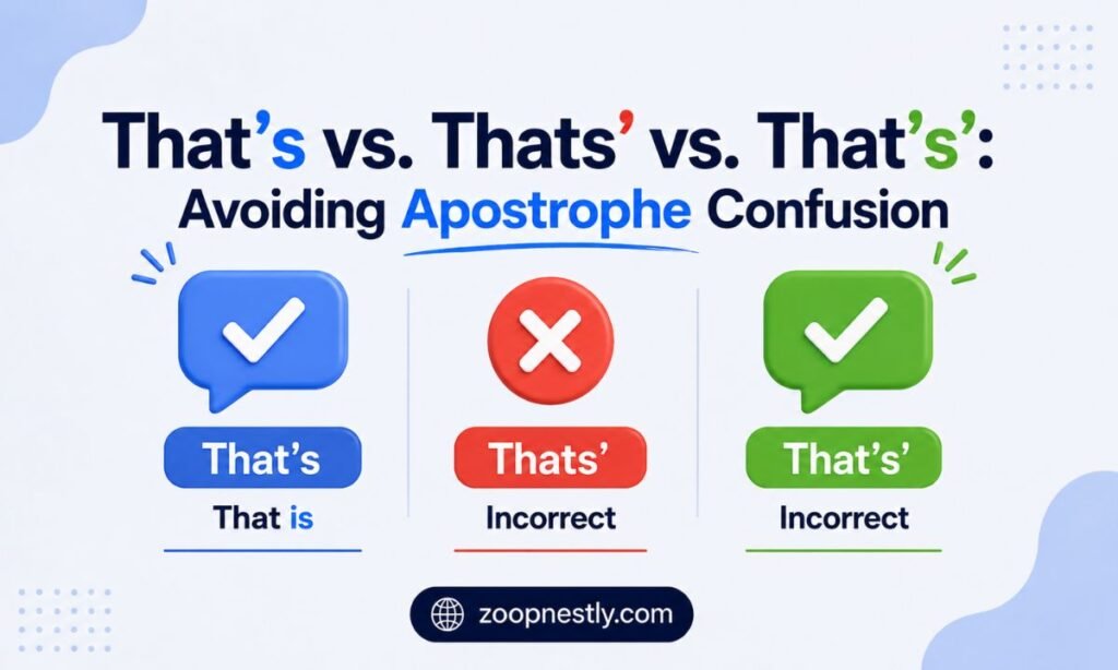 That's vs. Thats' vs. That's': Avoiding Apostrophe Confusion