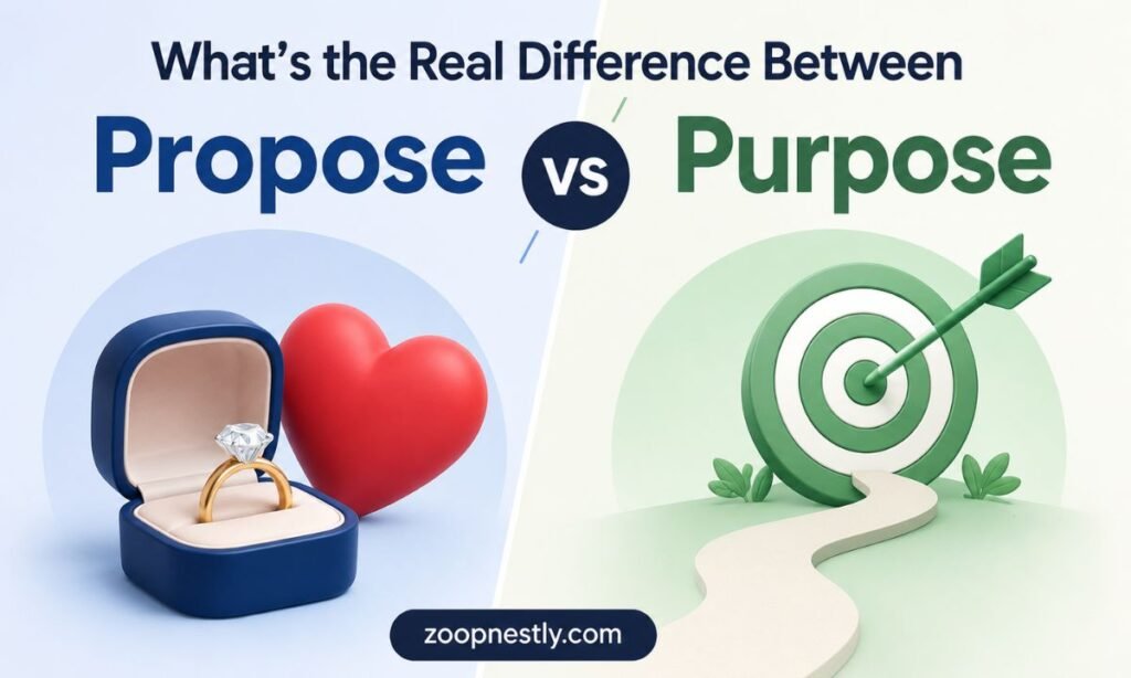What s the Real Difference Between Propose and Purpose