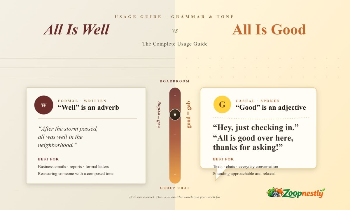 All Is Well vs All Is Good: The Complete Usage Guide