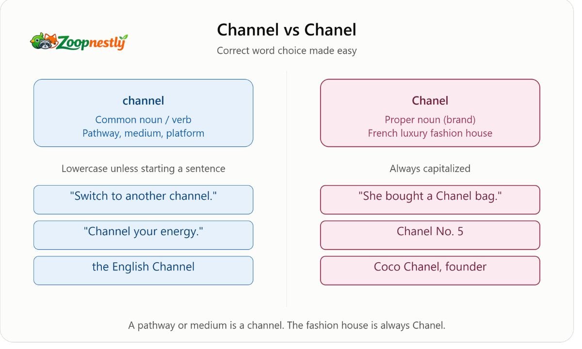 Channel vs Chanel: Correct Word Choice Made Easy