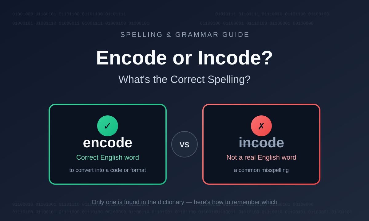 Encode or Incode: What’s the Correct Spelling?