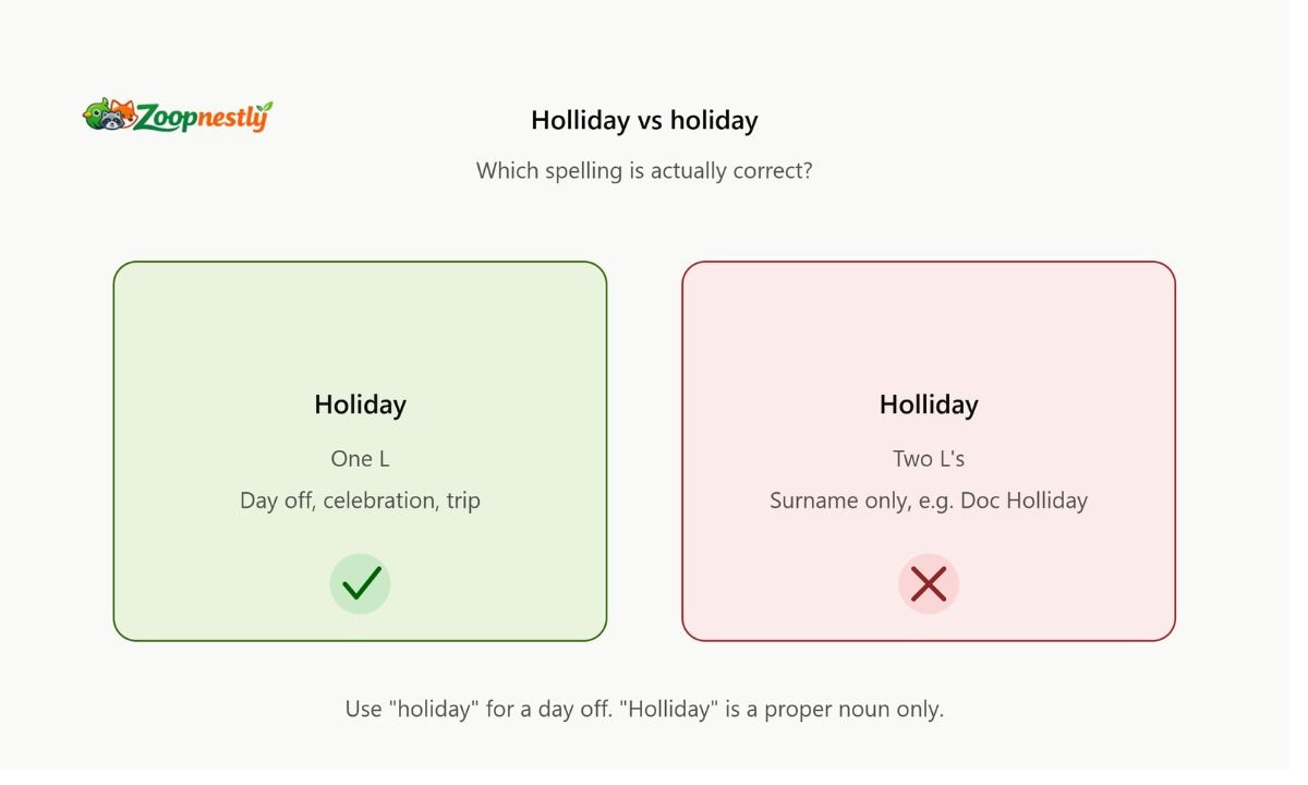 Holliday vs Holiday What Is the Difference