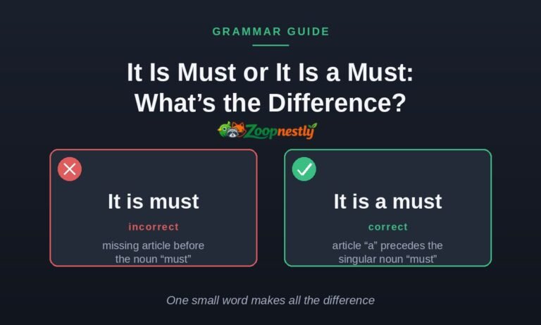 It Is Must or It Is a Must What s the Difference