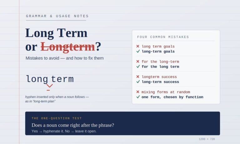 Long Term or Longterm: Common Mistakes and Correct Spelling