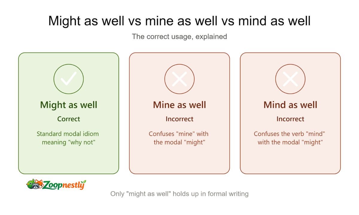Mine As Well vs Might As Well vs Mind As Well The Correct Usage Explained