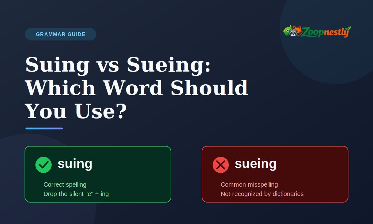Suing vs Sueing: Which Word Should You Use?