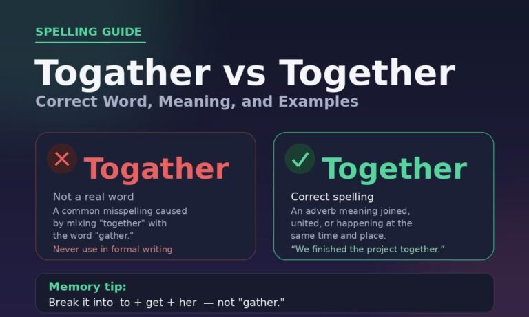 Togather vs Together: Correct Word, Meaning, and Examples