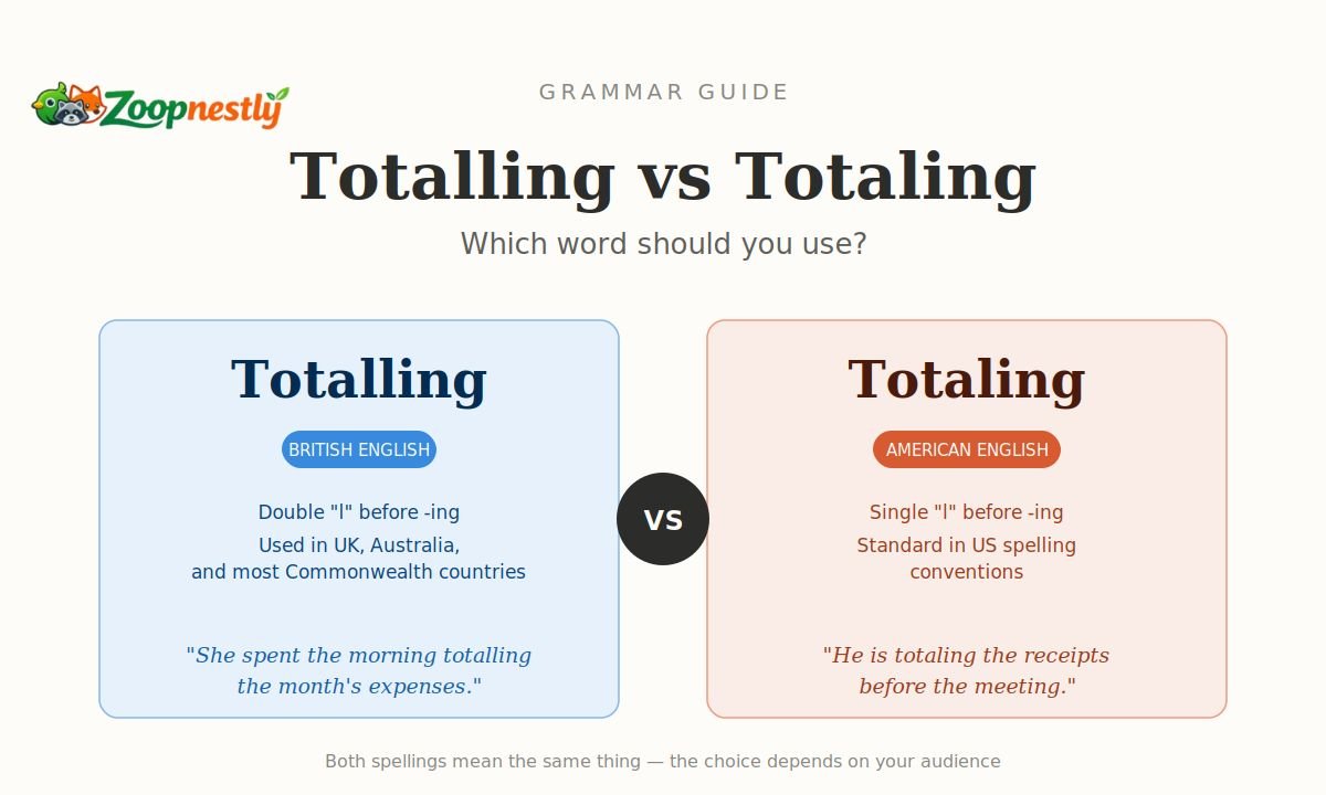 Totalling vs Totaling: Which Word Should You Use?