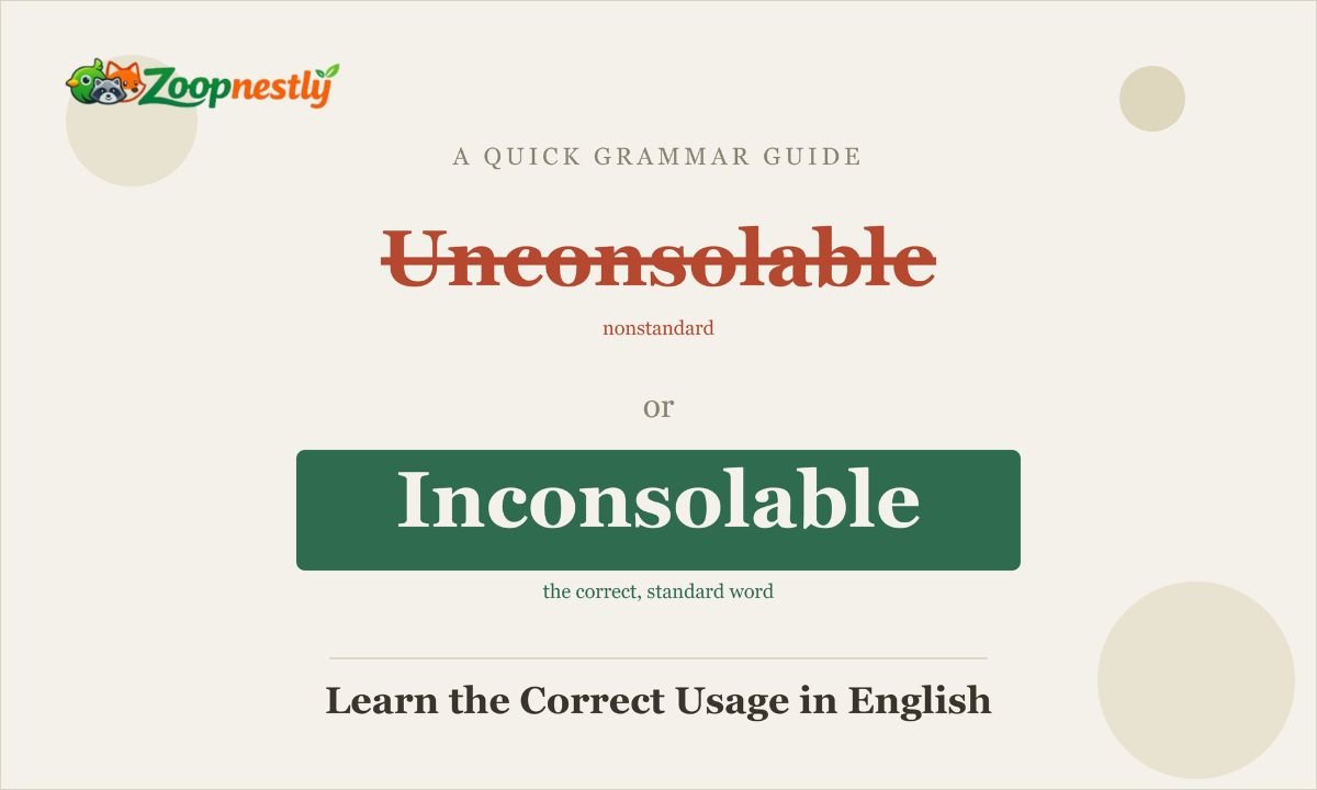 Unconsolable or Inconsolable? Learn the Correct Usage in English