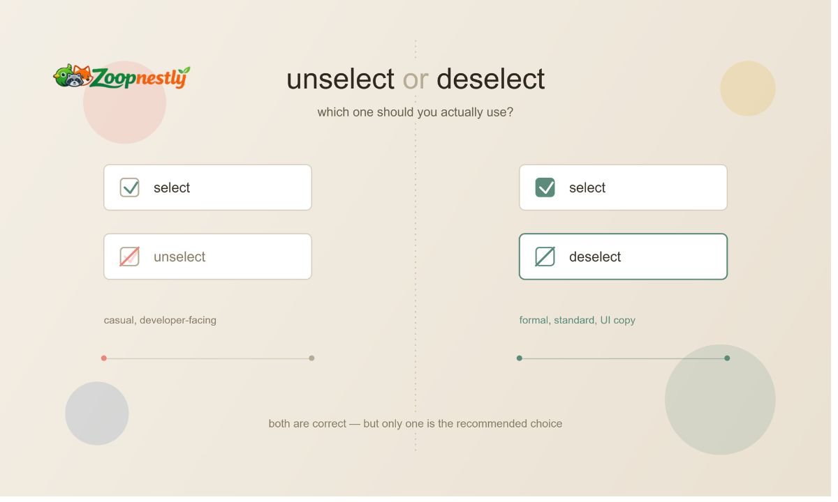 Unselect or Deselect Which One Should You Actually Use