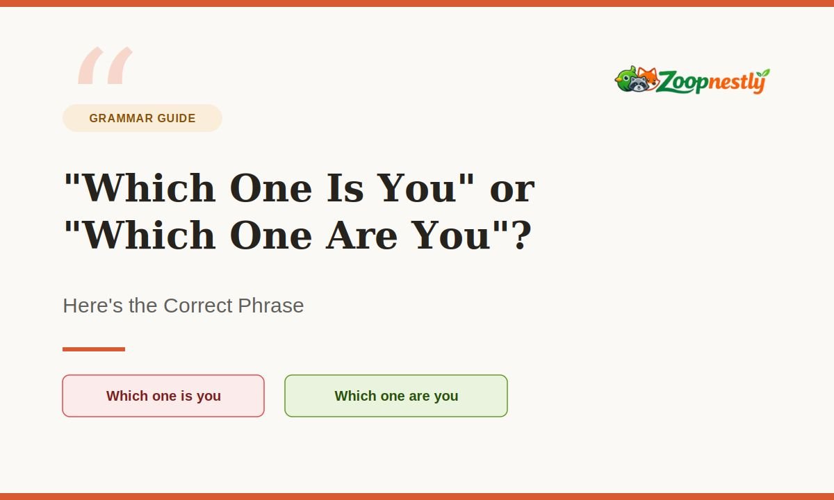 "Which One Is You" or "Which One Are You"? Here's the Correct Phrase